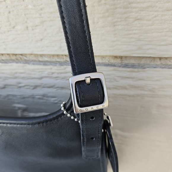 vintage Coach black mini hippie flap leather saddlebag 9142 made in USA - Picture 4 of 8